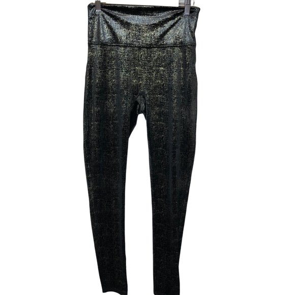 SPANX Velvet Shine Shimmer Leggings, Black & Gold.
In EUC. Worn once. - Picture 3 of 7